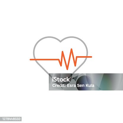 istock Heart and Pulse Trace Icon with Editable Stroke 1278448550