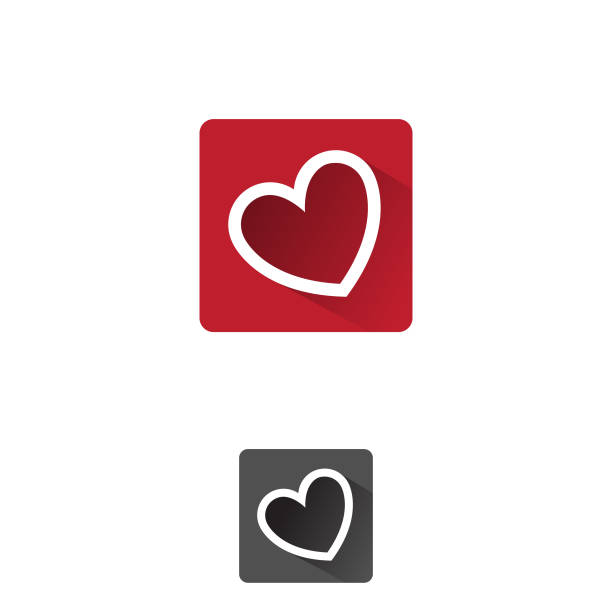 Heart, APP symbol of love and romantic feelings set vector concept design J...