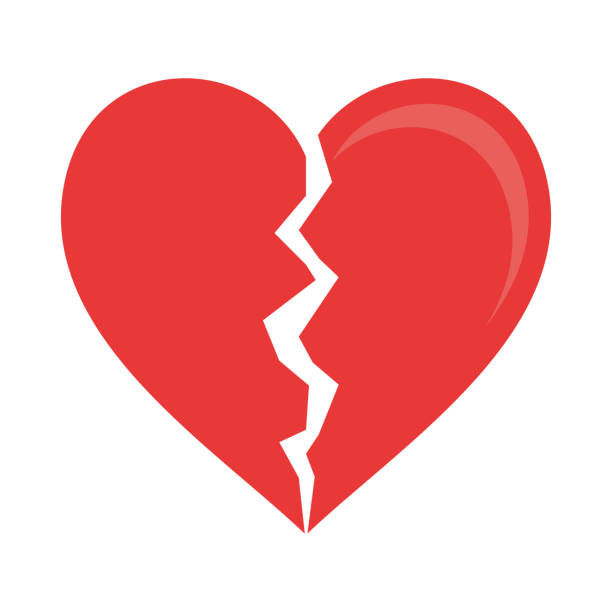 Heart broken symbol Heart broken symbol icon vector illustration graphic design divorce backgrounds stock illustrations