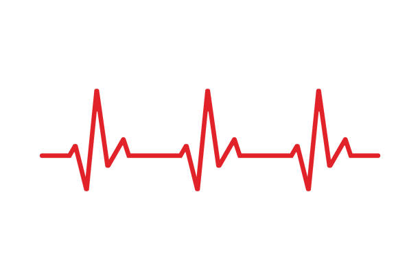 Heart cardiogram line icon.Vector illustration isolated on white background. Heart cardiogram line icon.Vector illustration isolated on white background.Eps 10. heart rate stock illustrations