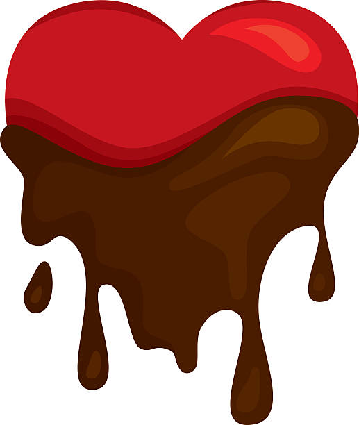 Heart dipped in chocolate vector art illustration