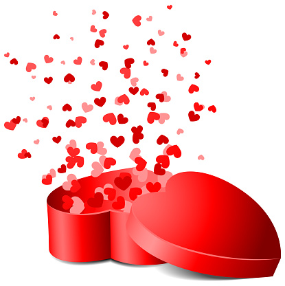 Coffret Cadeau Coeur Avec Des Confettis Coeurs Isol s Coffret Cadeau Coeur Avec Des Confettis Coeurs Isol s