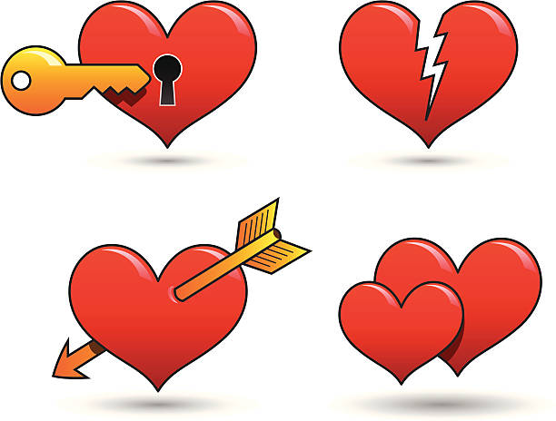 Heart icons vector art illustration