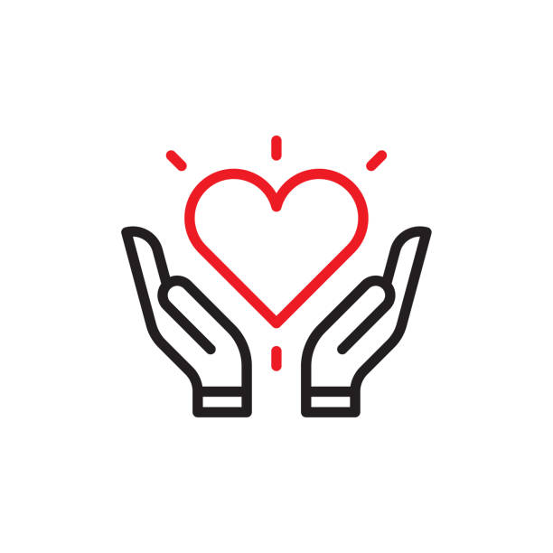 ilustraciones, imágenes clip art, dibujos animados e iconos de stock de corazón en las manos - giving tuesday