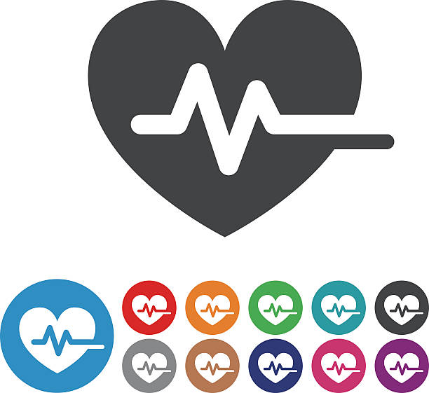 bildbanksillustrationer, clip art samt tecknat material och ikoner med heart pulse icons - graphic icon series - heartbeat