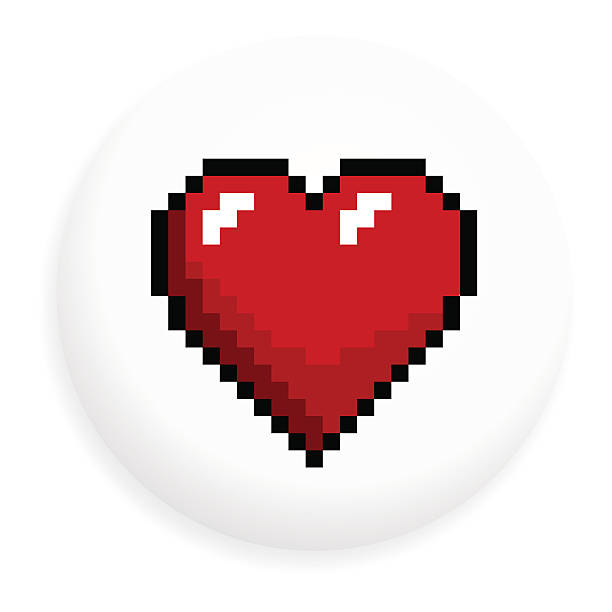 Heart shape badge vector art illustration