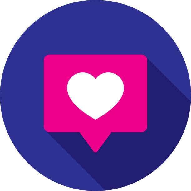 ilustrações de stock, clip art, desenhos animados e ícones de heart speech bubble icon flat circle - friends color background