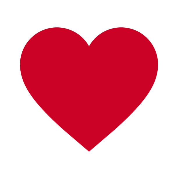 心、愛、バレンタインの日のシンボル。フラットな赤アイコンが白い背景で隔離。ベクトルの図。-ベクトル - ハート点のイラスト素材／クリップアート素材／マンガ素材／アイコン素材