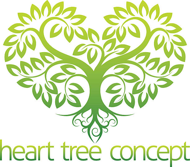 bildbanksillustrationer, clip art samt tecknat material och ikoner med heart tree concept - tree of flower of life