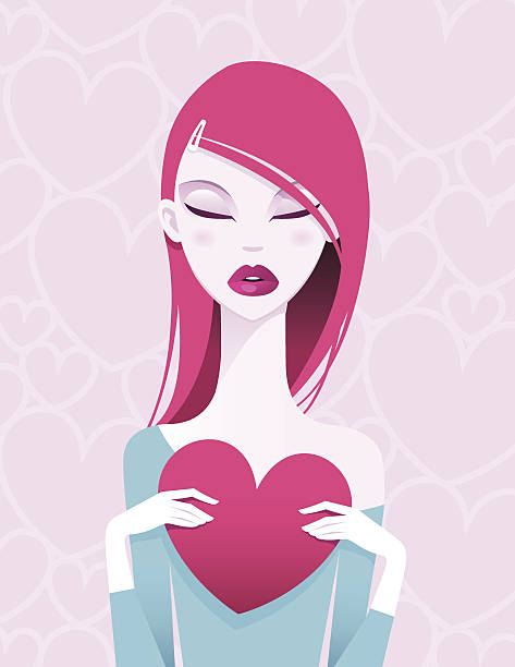Heart wishes vector art illustration