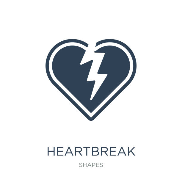 heartbreak icon vector on white background, heartbreak trendy filled icons from Shapes collection, heartbreak vector illustration heartbreak icon vector on white background, heartbreak trendy filled icons from Shapes collection, heartbreak vector illustration divorce symbols stock illustrations