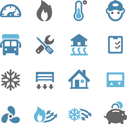 Heating and Cooling Icons - Conc Series