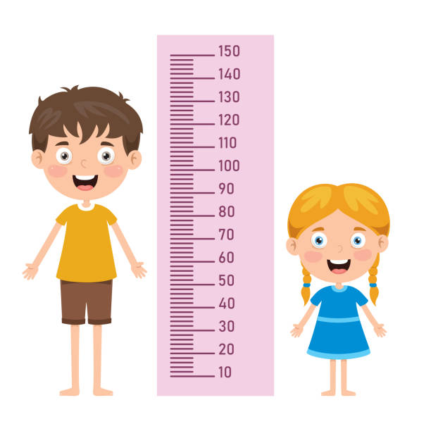 Height Measure For Little Children  tall boy stock illustrations