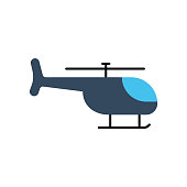 istock Helicopter Flat Icon. Flat Design Vector Illustration 1332736428