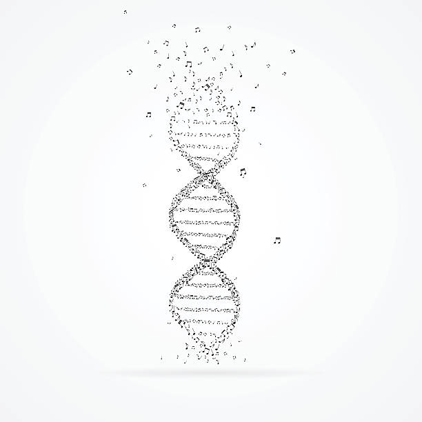 DNA helix made from tunes. vector art illustration