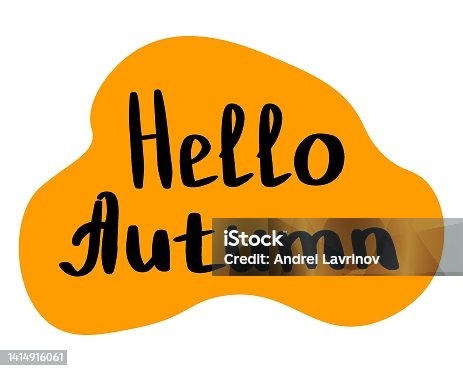 istock Hello Autumn lettering for banner, flyers, and postcards. Design element. 1414916061