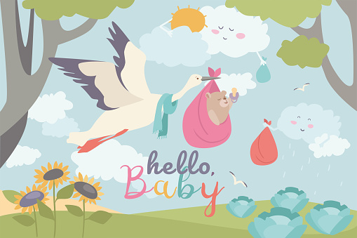 Hello baby concept background