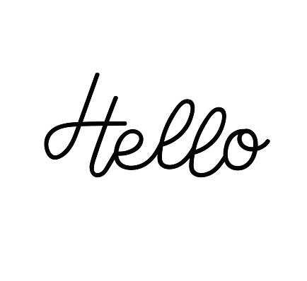 Hello Hand Lettering Inscription Vector Illustration Greeting Card ...