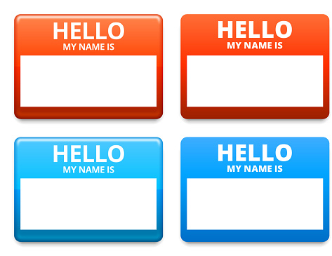 Hello My Name is Sticker Tag