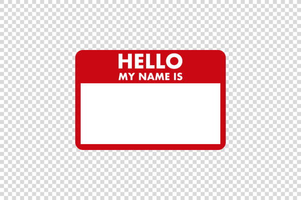 stockillustraties, clipart, cartoons en iconen met hallo mijn naam is sticker tag vector - begroeten