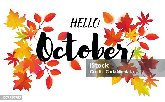 istock Hello October autumn vector 1273379752