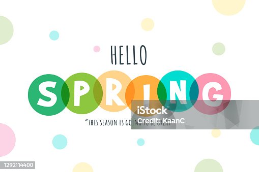 istock Hello Spring lettering stock illustration 1292114400