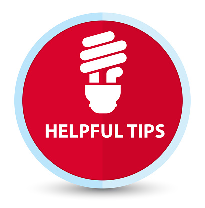 Helpful tips (bulb icon) isolated on flat prime red round button abstract illustration vector