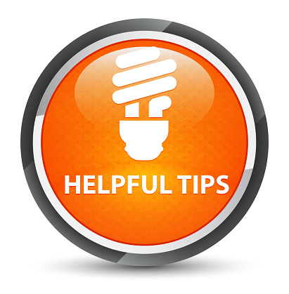 Helpful tips (bulb icon) isolated on galaxy orange round button abstract illustration vector