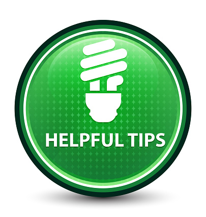Helpful tips (bulb icon) isolated on glossy twinkle green round button abstract illustration vector