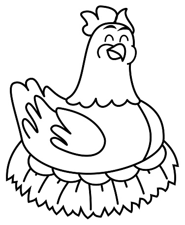 ✓ Imagen de Para colorear huevos de gallina brooding Fotografía de Stock