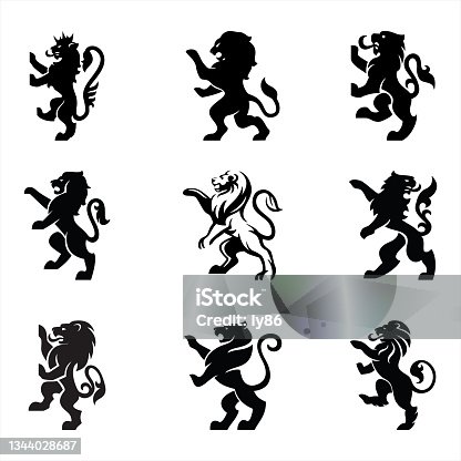 istock Heraldry lions 1344028687