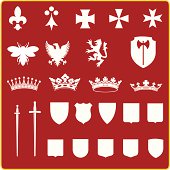 A vector symbols set with heraldry figures