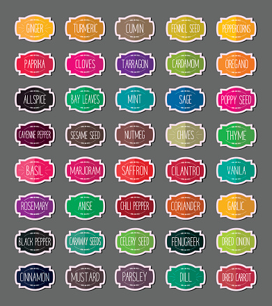 Herbs and spices stickers