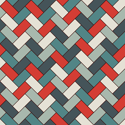 Herringbone wallpaper. Abstract parquet background. Seamless surface pattern with repeated rectangular tiles.