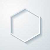 istock Hexagon. Icon with paper cut effect on blank background 1316990227