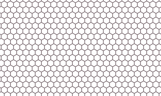 Hexagon net pattern vector background. Hexagonal seamless grid texture