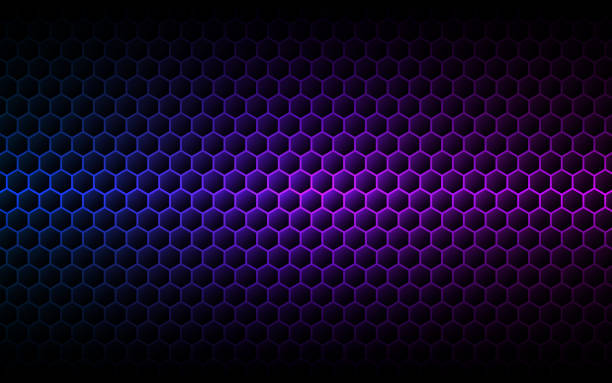 Hexagon Purple Background Gradient Cells Texture Futuristic Color Wallpaper  Modern Neon Design Abstract Geometric Backdrop Vector Illustration Stock  Illustration - Download Image Now - iStock