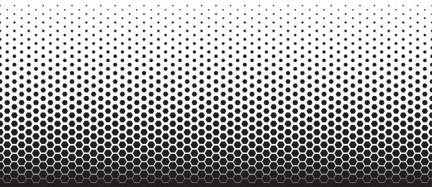 hexagon shapes  halftone for background vector art illustration
