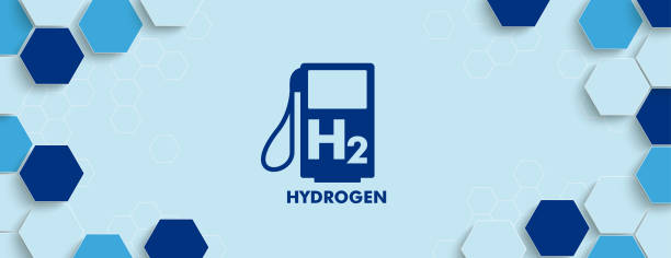 sechskantstruktur h2 gaspumpenkopf - hydrogen transport stock-grafiken, -clipart, -cartoons und -symbole