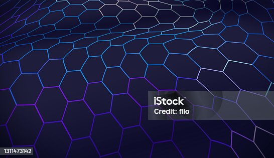 istock Hexagon Waves Background 1311473142