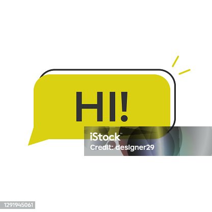 istock Hi Speech Bubble Icon Vector Design. 1291945061