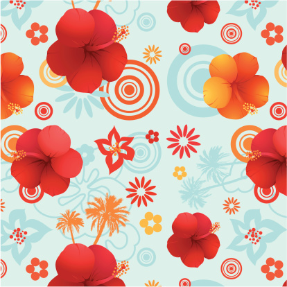 Hibiscus flower wallpaper (seamless)