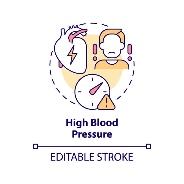 bildbanksillustrationer, clip art samt tecknat material och ikoner med high blood pressure concept icon - editable stroke