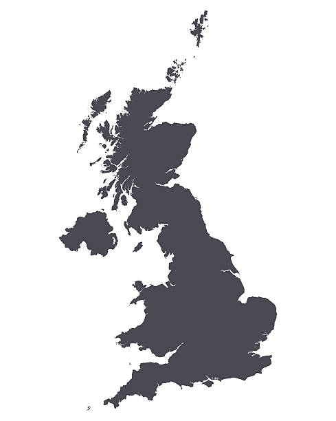 hoch detaillierte karte von großbritannien - vereinigtes königreich stock-grafiken, -clipart, -cartoons und -symbole