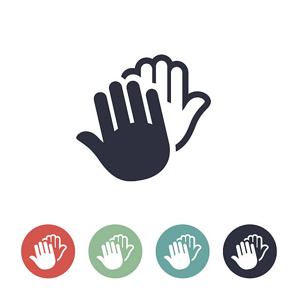 High Five Icon Two people giving a high five. File Type - EPS 10 high five stock illustrations