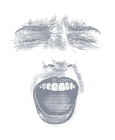 High Key illustration of a woman screaming