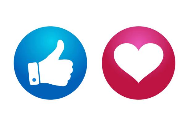 stockillustraties, clipart, cartoons en iconen met hoge kwaliteit 3d vector ronde blauwe rode cartoon bubble emoticons voor sociale media facebook instagram whatsapp chat reactie reacties, pictogram sjabloon zoals liefde hart emoji karakter bericht - whatsapp