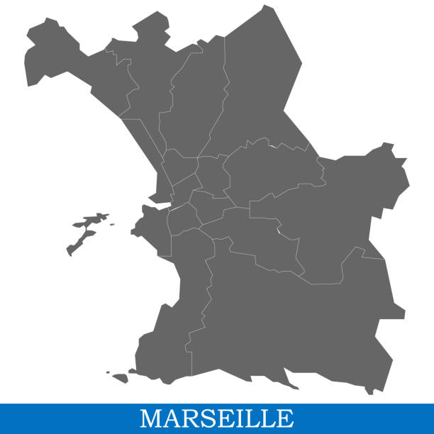 illustrations, cliparts, dessins animés et icônes de haute qualité carte ville de france - marseille