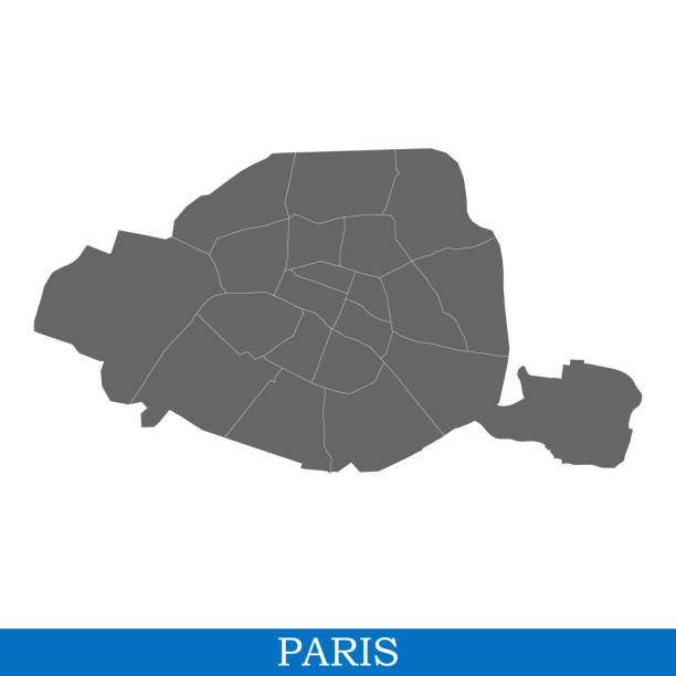 ilustraciones, imágenes clip art, dibujos animados e iconos de stock de mapa ciudad de francia alta calidad - paris