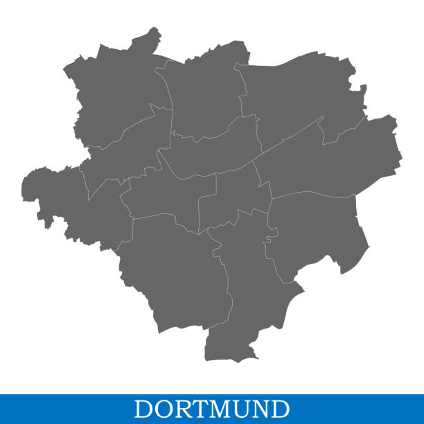 wysokiej jakości mapa miasta niemiec - dortmund stock illustrations
